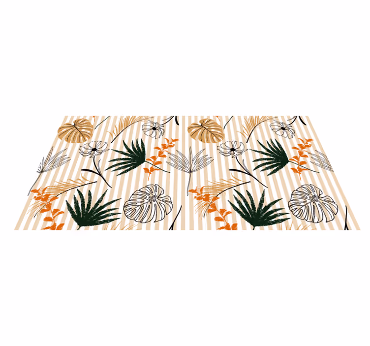 Botanisch thema vinyl tapijt bloemen en planten - TenStickers