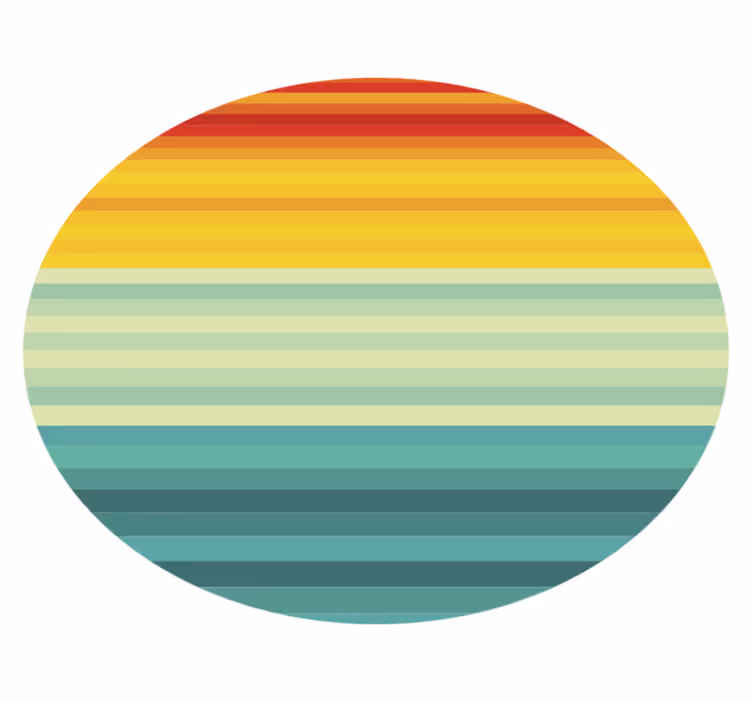 Regenboogstrepen cirkel vinyl tapijt met strepen - TenStickers