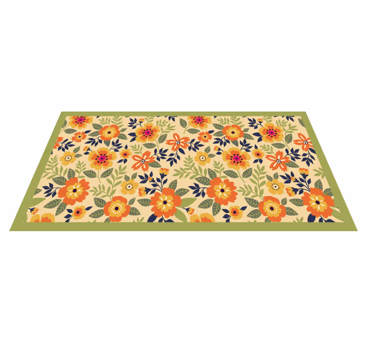 Bloementuinmotief vinyl tapijt bloemen en planten - TenStickers