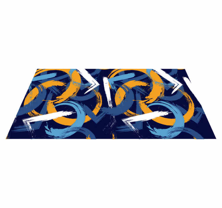 Abstracte wervelingen vinyl tapijt geometrisch - TenStickers