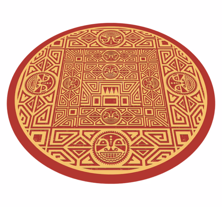Tribale cirkel vinyl tapijt mandala - TenStickers