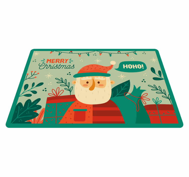 Feestelijke kerstman illustratie vinyl tapijt kerstmis - TenStickers