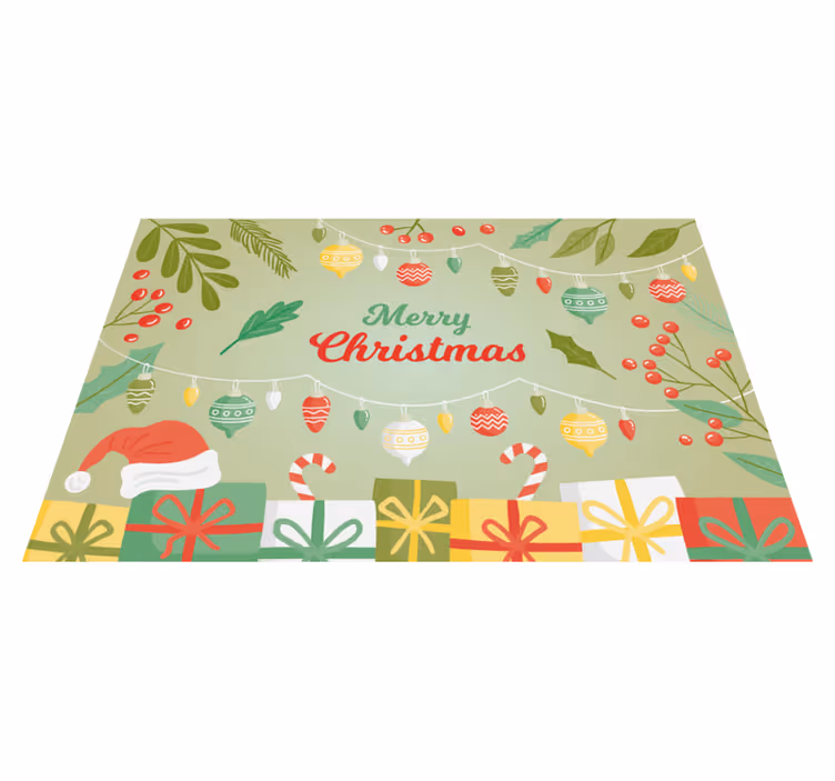 Feestelijke seizoensgroeten vinyl tapijt kerstmis - TenStickers