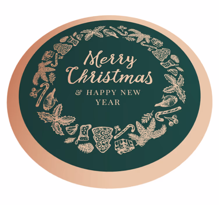 Feestelijke groetencirkel vinyl tapijt kerstmis - TenStickers