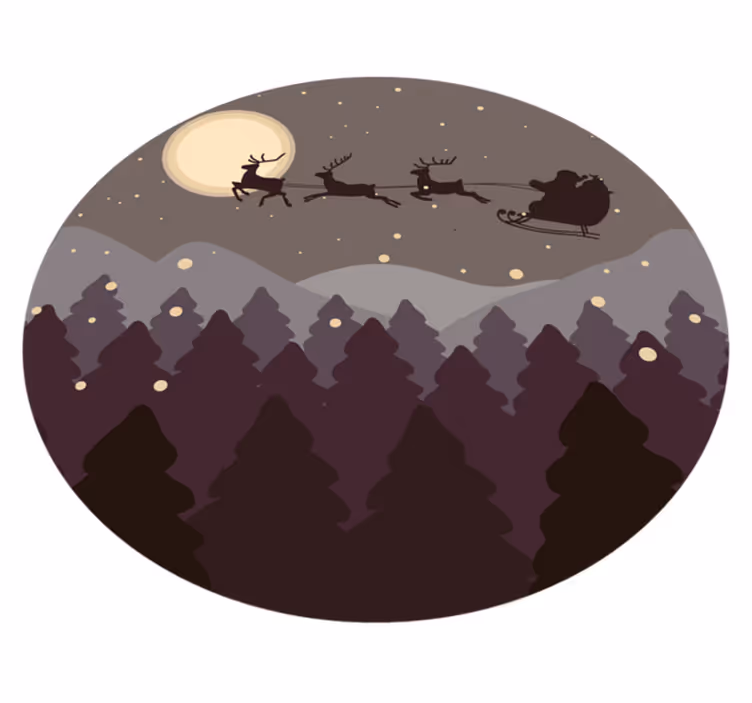 Feestelijke nachtscène vinyl tapijt kerstmis - TenStickers
