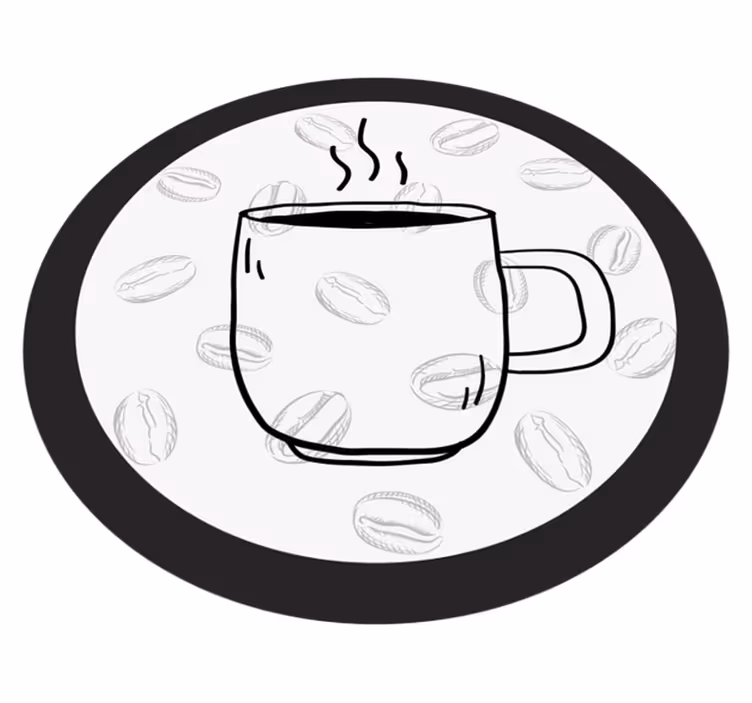 Koffiekopje illustratie vinyl vloerkleed keuken - TenStickers