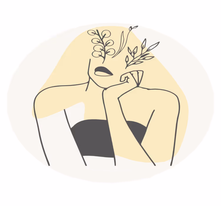 Elegante lijntekeningen vinyl tapijt bloemen en planten - TenStickers