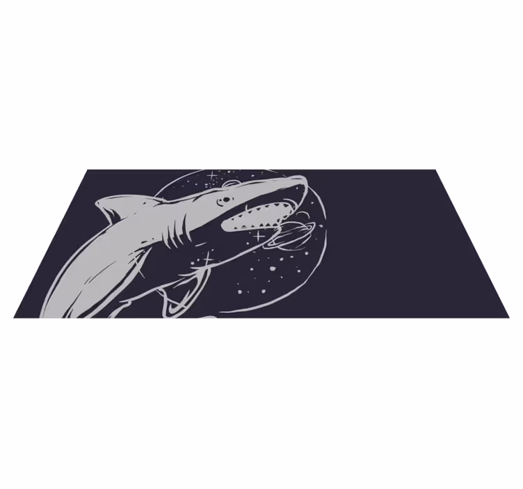 Kosmische haai ruimte vinyl tapijt voor meer kinderen - TenStickers