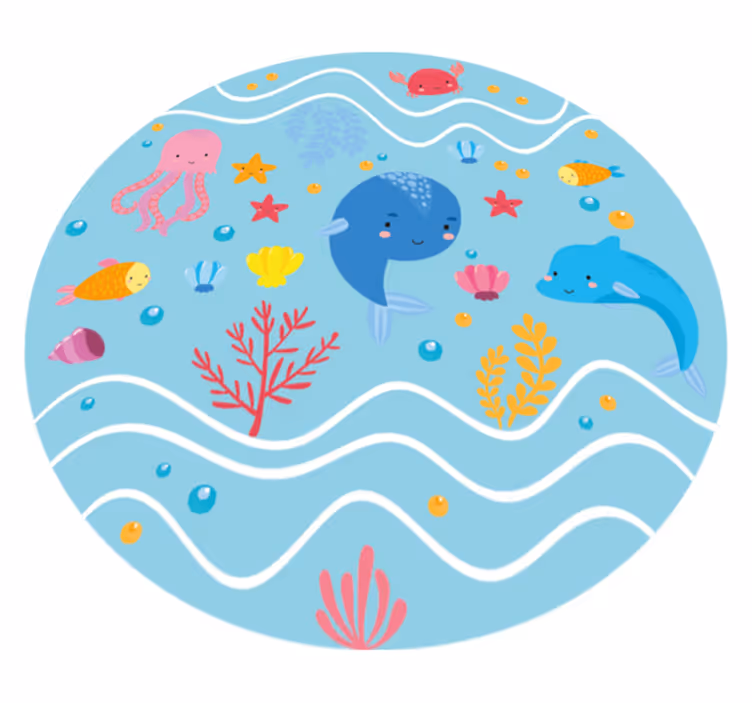 Oceanische vrienden vinyl tapijt kind - TenStickers