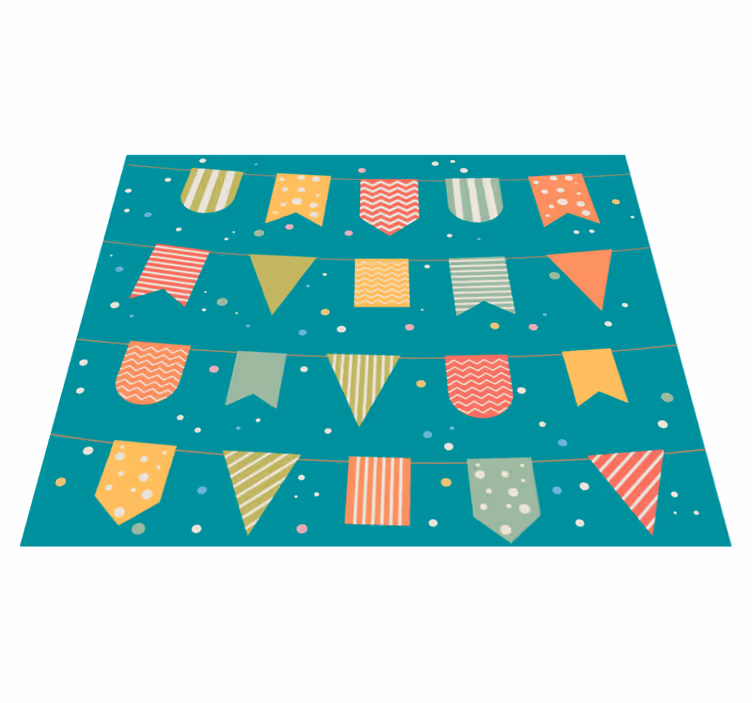Feestelijke slinger vinyl tapijt kind - TenStickers