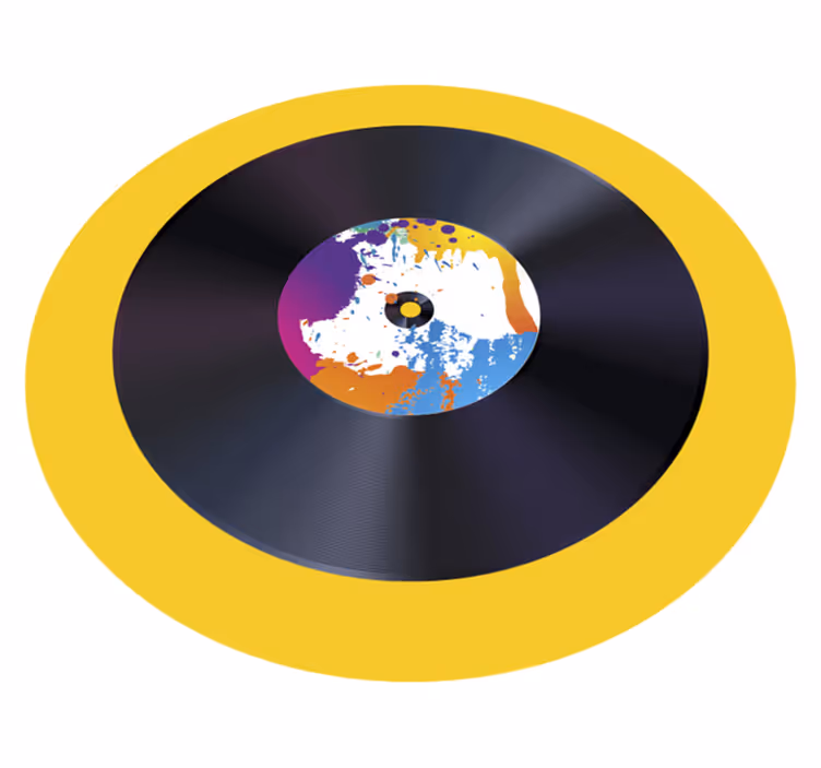 Abstracte splash-record vinyl tapijt met textuur - TenStickers
