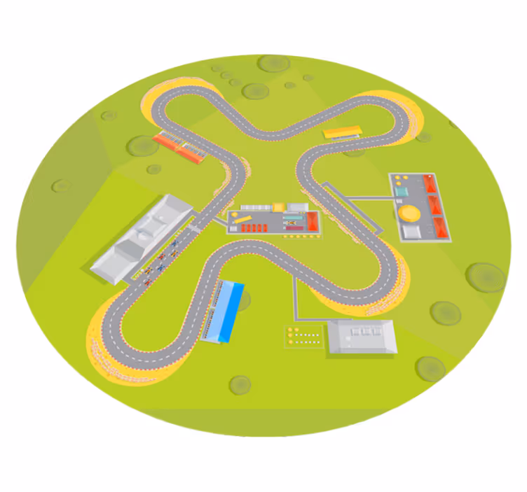 Speels parcours vinyl tapijt snelweg - TenStickers