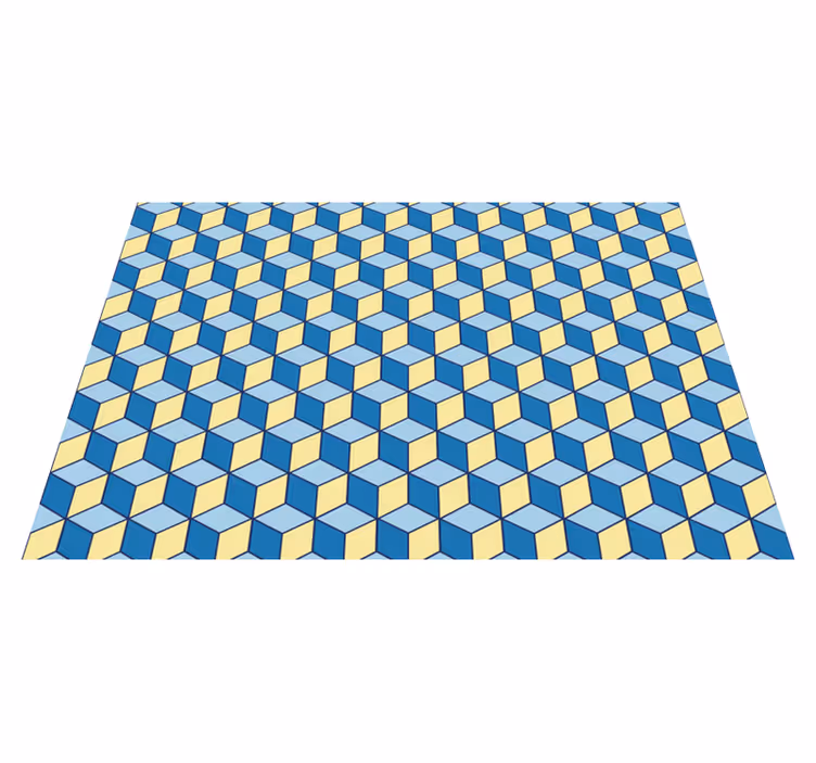3D effect geometrisch vinyl vloerkleed keuken - TenStickers