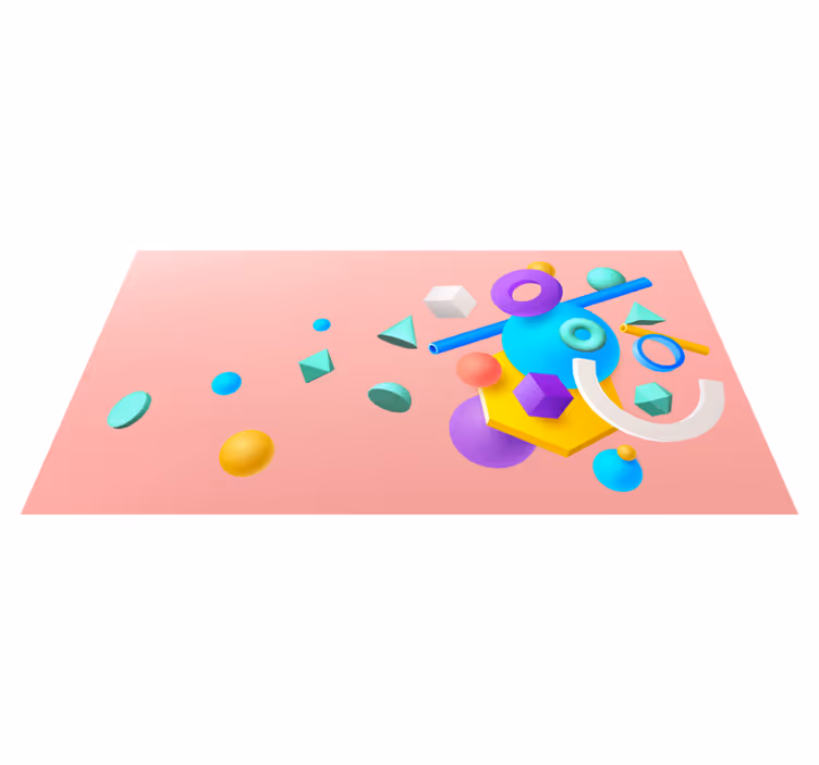 Geometrische vormenreeks vinyl tapijt geometrisch - TenStickers