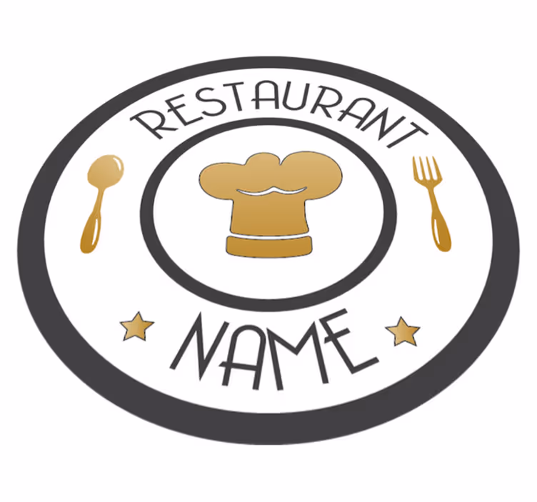 Gepersonaliseerde chef-kokscirkel vinyl tapijt met naam - TenStickers