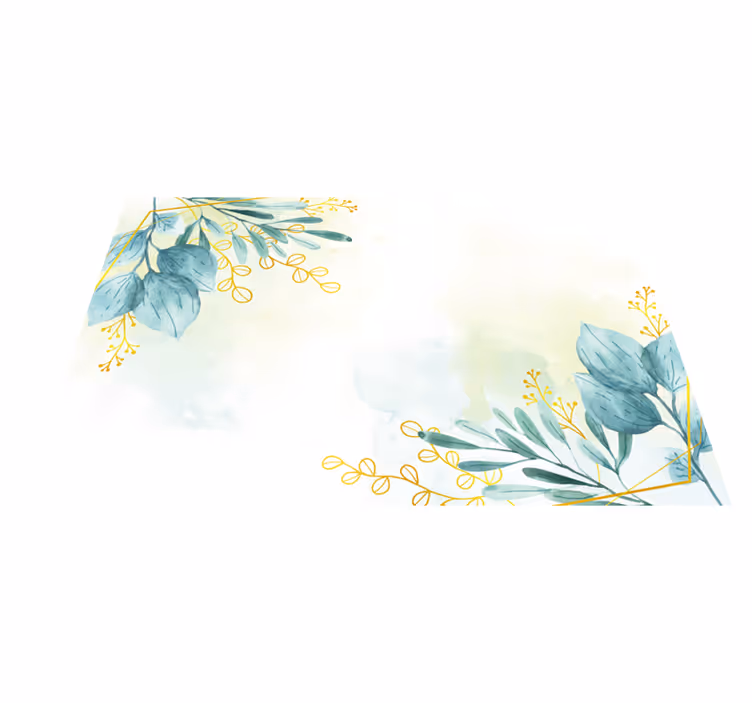 Botanische motief elegantie vinyl tapijt bloemen en planten - TenStickers