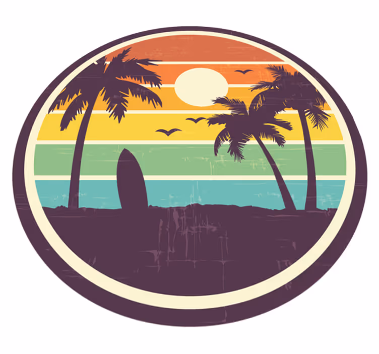 Vinyl tapijt natuur tropisch zonsondergang decor - TenStickers