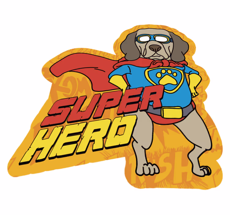 Superheld hond vinyl tapijt voor meer kinderen - TenStickers