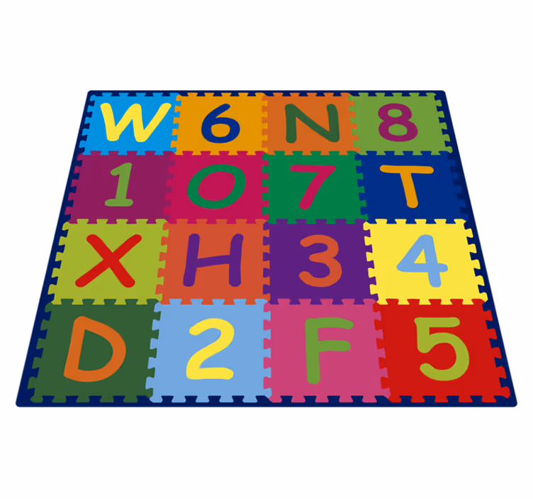 Vinyl tapijt alfabet puzzel alfabet - TenStickers