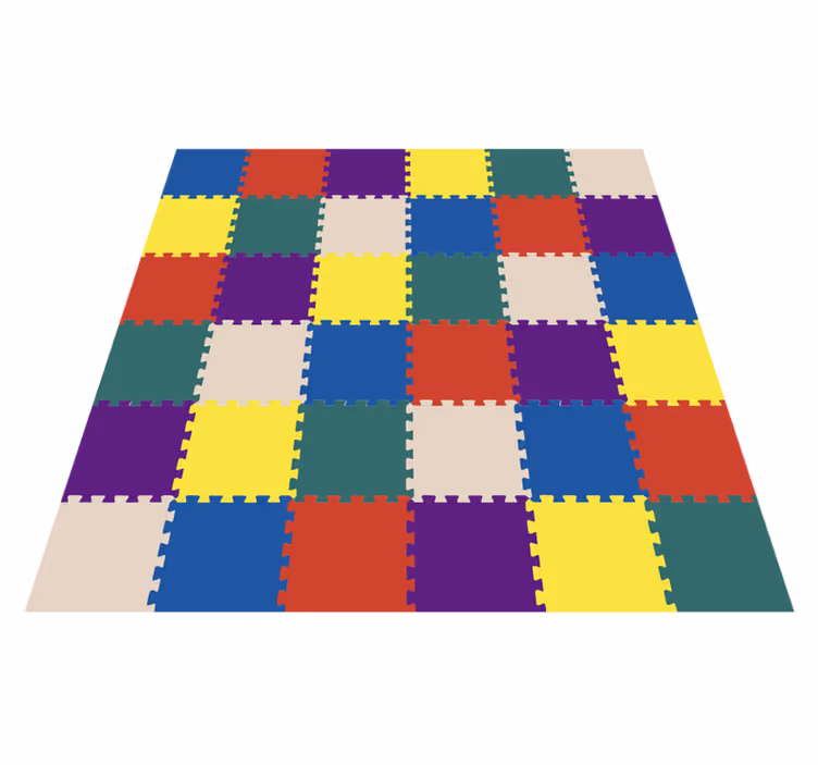Kleurrijke puzzelmat vinyl tapijt voor meer kinderen - TenStickers
