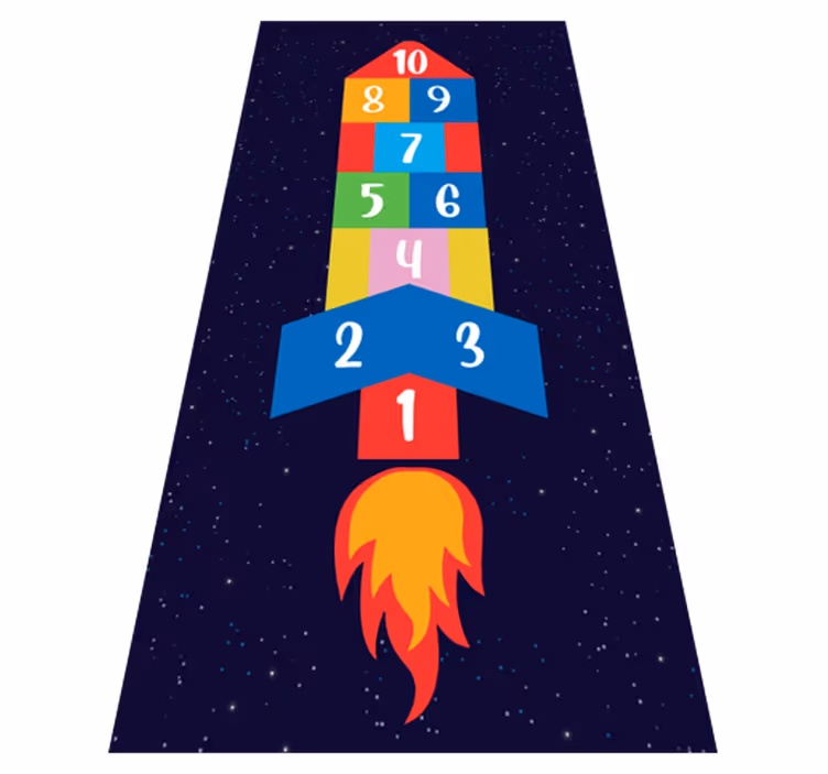 Ruimte hinkelen vinyl tapijt spel - TenStickers