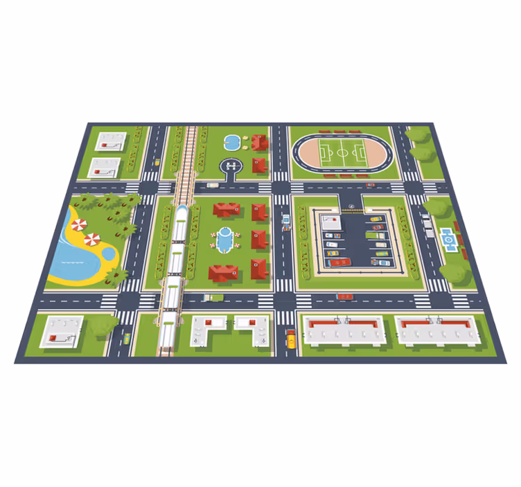 Stads speelkleed vinyl tapijt snelweg - TenStickers