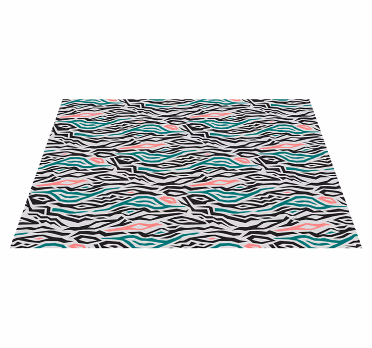 Abstracte zebralijnen vinyl tapijt met strepen - TenStickers