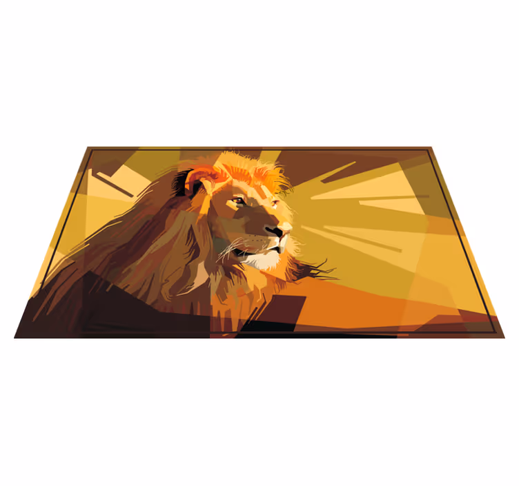 Leeuw illustratie dieren vinyl tapijt - TenStickers