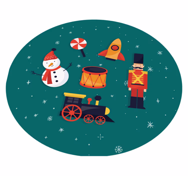 Feestelijke speelgoedcirkel vinyl tapijt voor meer kinderen - TenStickers