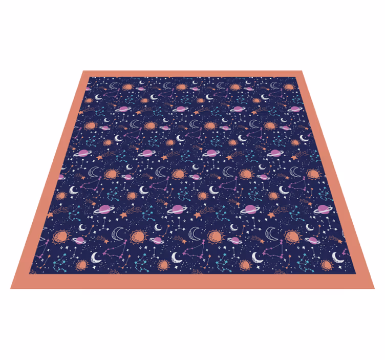 Kosmisch ruimtespel vinyl tapijt voor meer kinderen - TenStickers