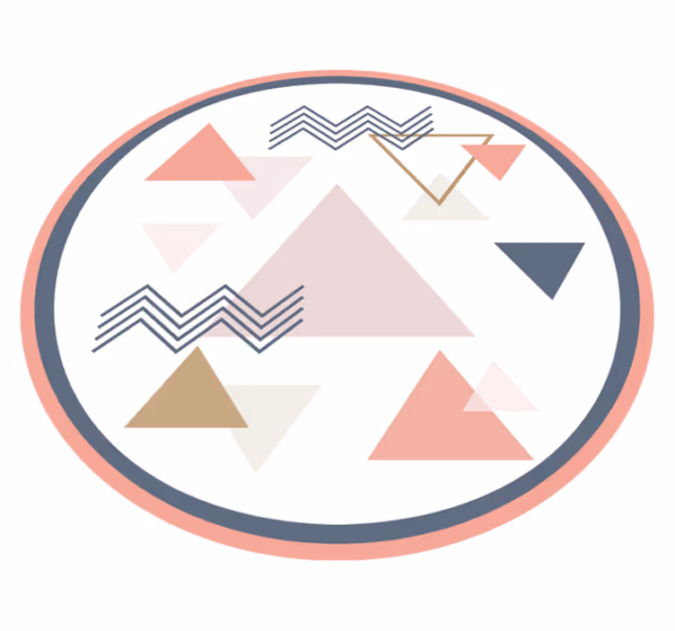 Geometrische abstracte cirkel vinyl tapijt geometrisch - TenStickers