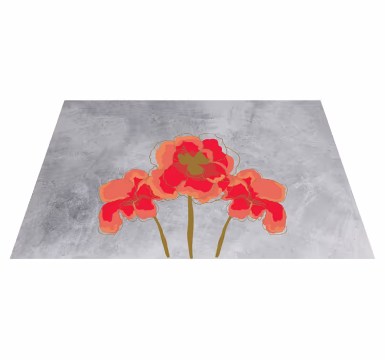 Bloemig bloesemtrio vinyl tapijt bloemen en planten - TenStickers