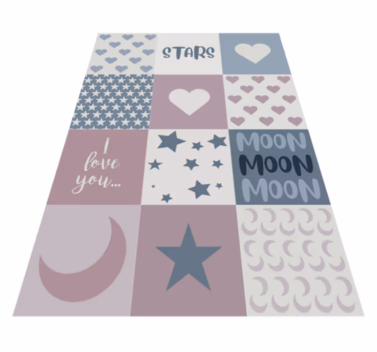 Hou van je maan vinyl tapijt voor meer kinderen - TenStickers