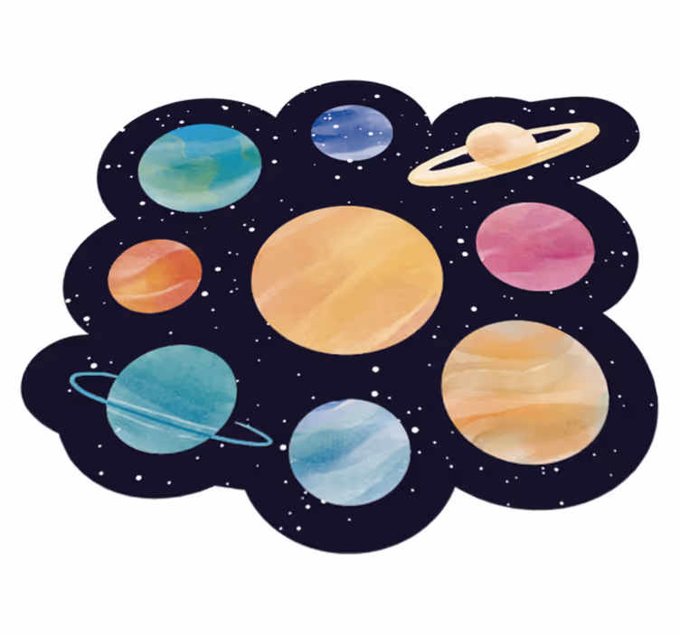 Planetair ruimtethema vinyl tapijt voor meer kinderen - TenStickers