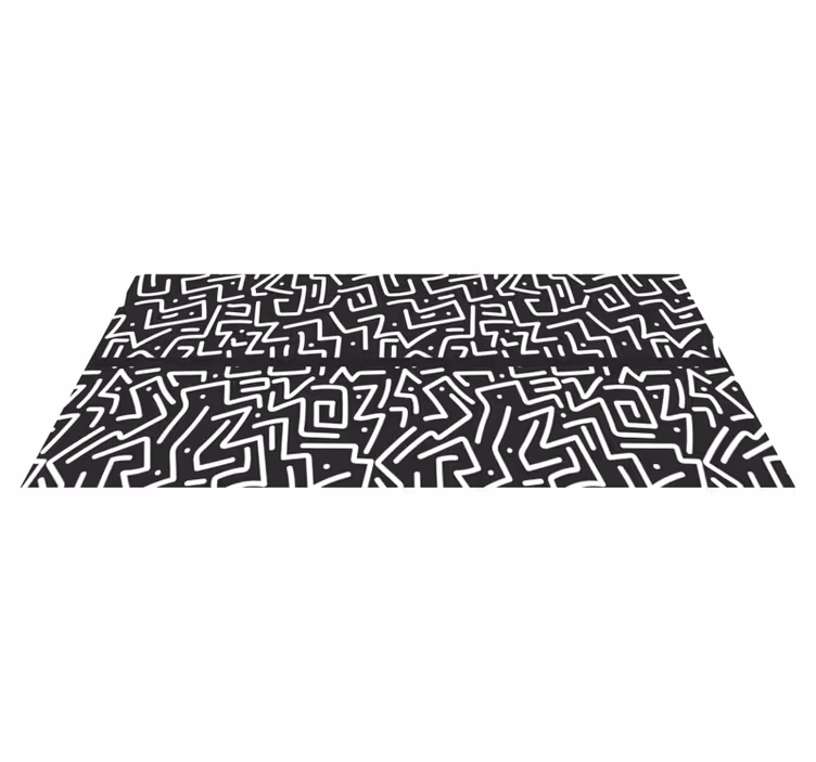 Abstract labyrint vinyl tapijt geometrisch - TenStickers