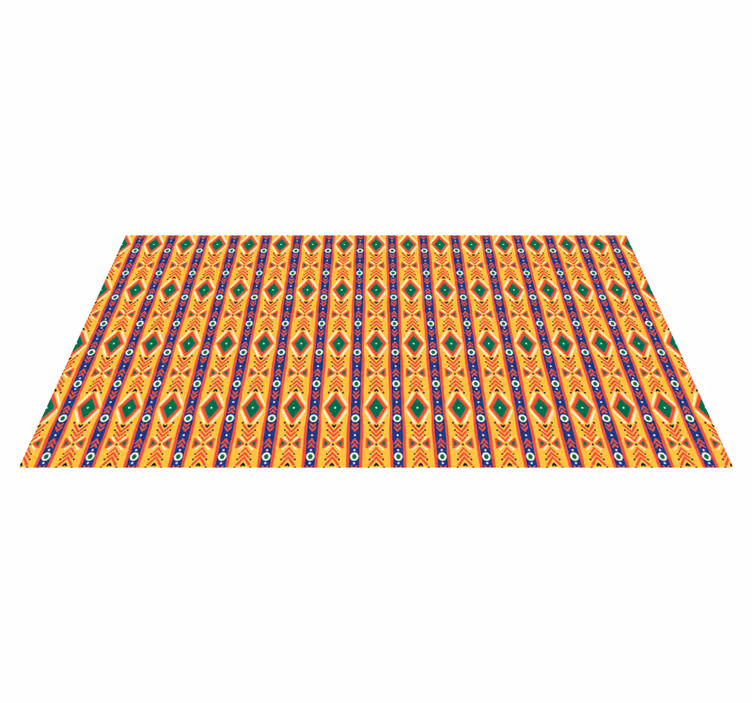 Etnisch vinyl tapijt met etnisch motief patroon - TenStickers