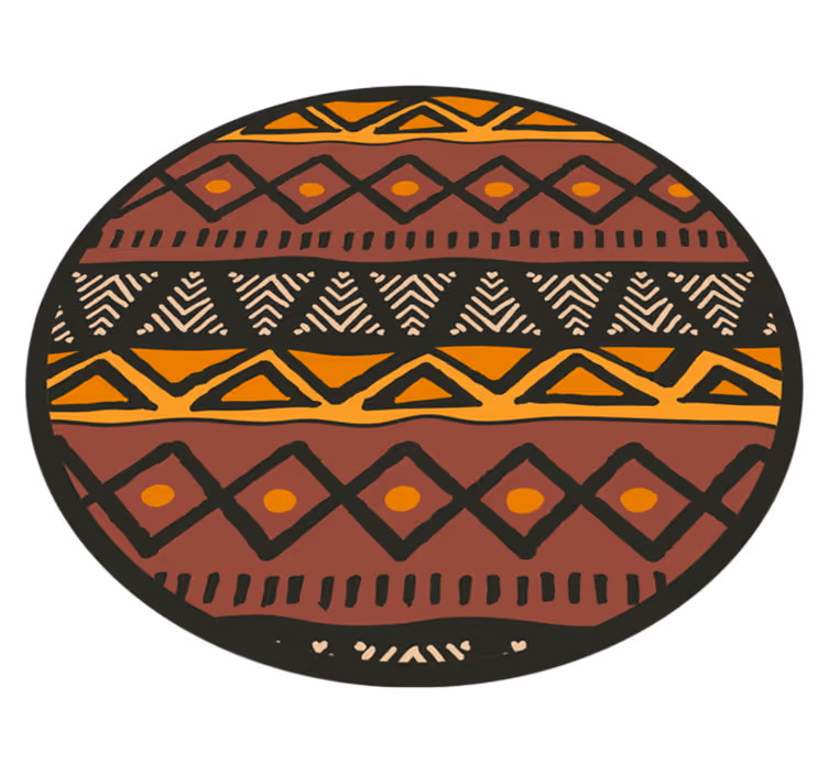 Etnisch vinyl tapijt met rond etnisch ontwerp - TenStickers