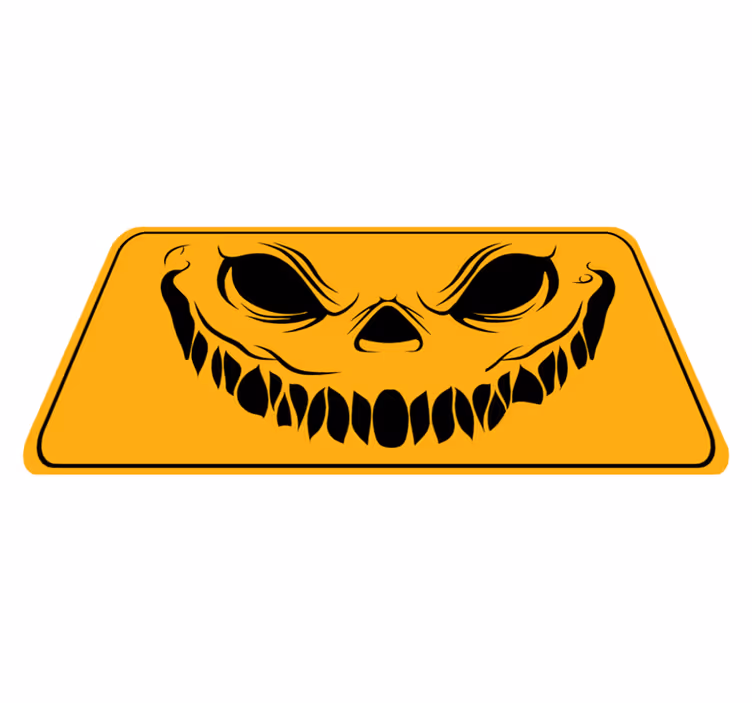 Griezelig grijnzend gezicht vinyl tapijt Halloween - TenStickers