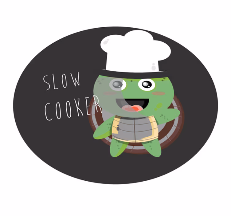 Chef-kok schildpad illustratie vinyl vloerkleed keuken - TenStickers