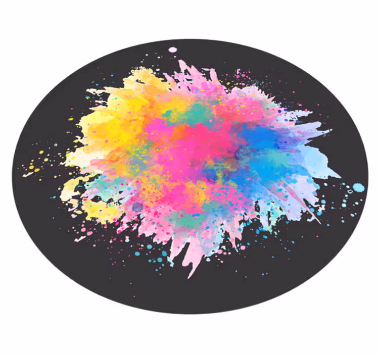 Kleurrijke plonsexplosie vinyl tapijt met textuur - TenStickers