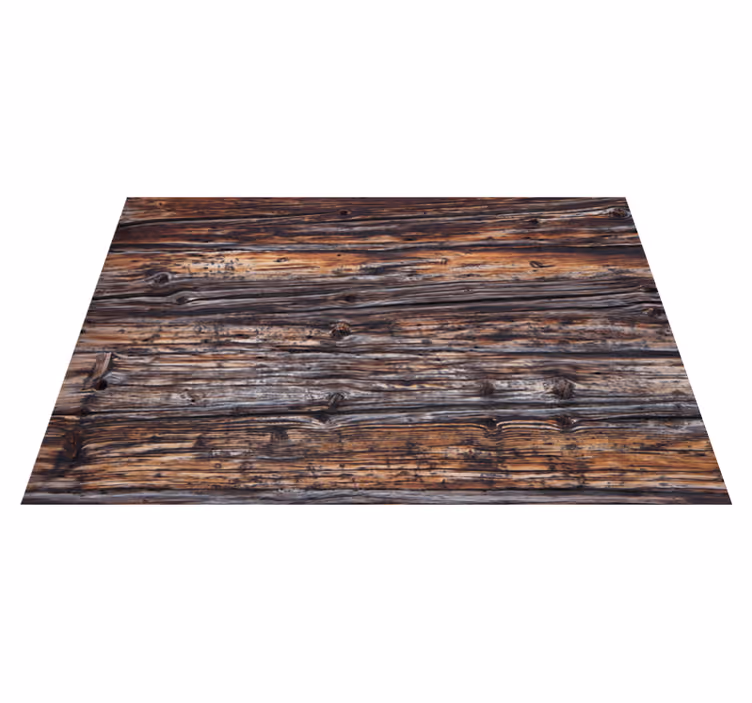 Rustiek houten detail vinyl tapijt met houtstructuur - TenStickers