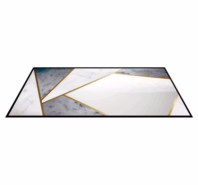 Geometrische marmeren accenten vinyl tapijt met textuur - TenStickers