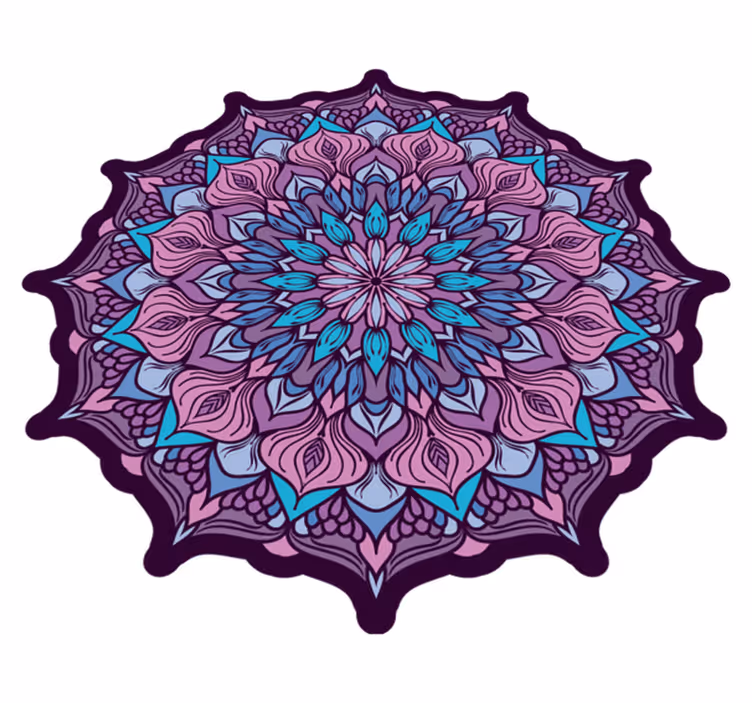 Vinyl tapijt mandala ingewikkeld mandala detail - TenStickers