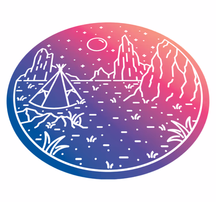 Kampeernachtscène vinyl tapijt natuur - TenStickers