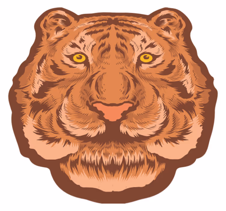 Representatie van tijgergezicht dieren vinyl tapijt - TenStickers
