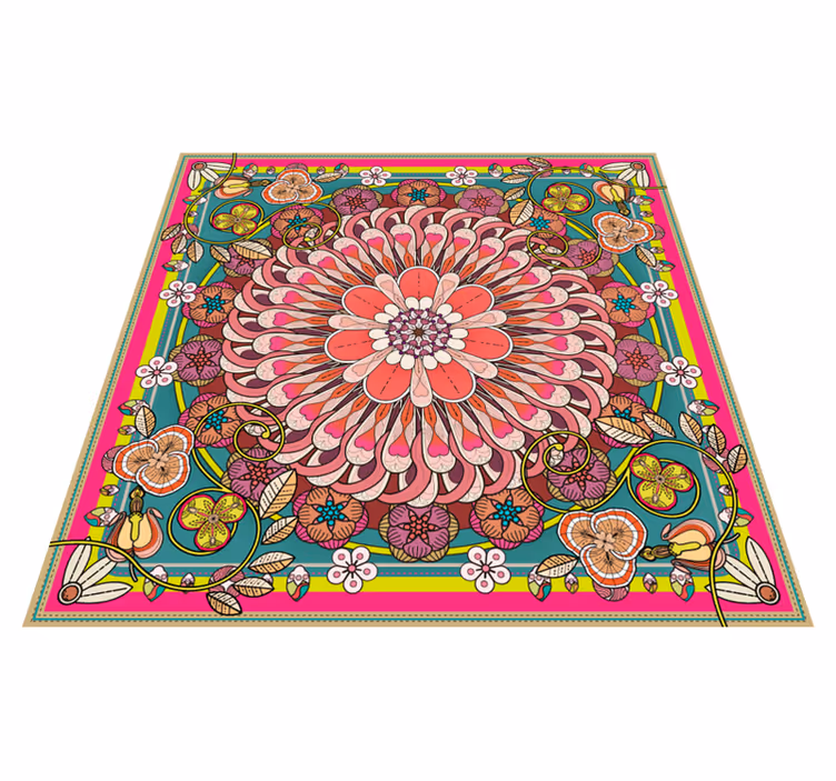 Mandala vinyl tapijt Geometrische kleurrijke mandala's - TenStickers