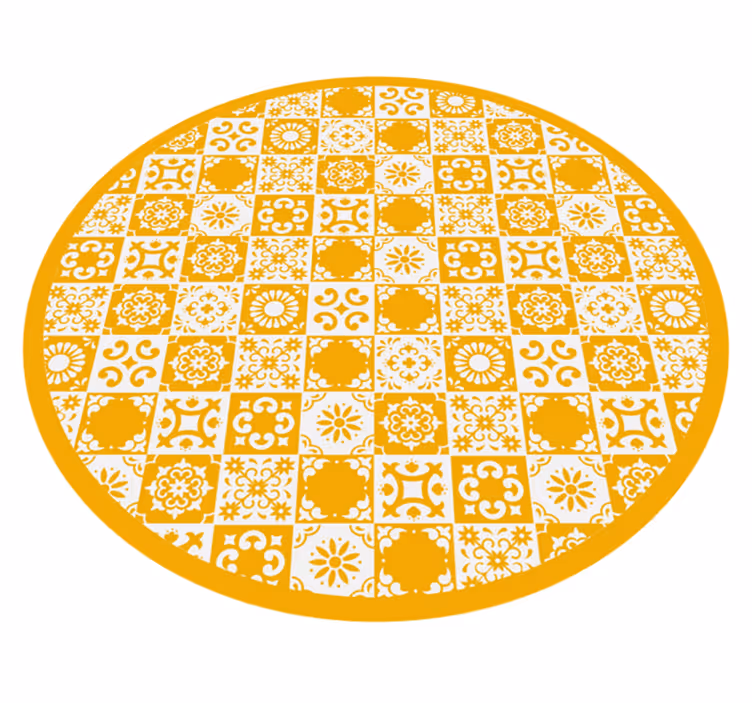Sierlijk rond mozaïek vinyl tapijt tegels - TenStickers