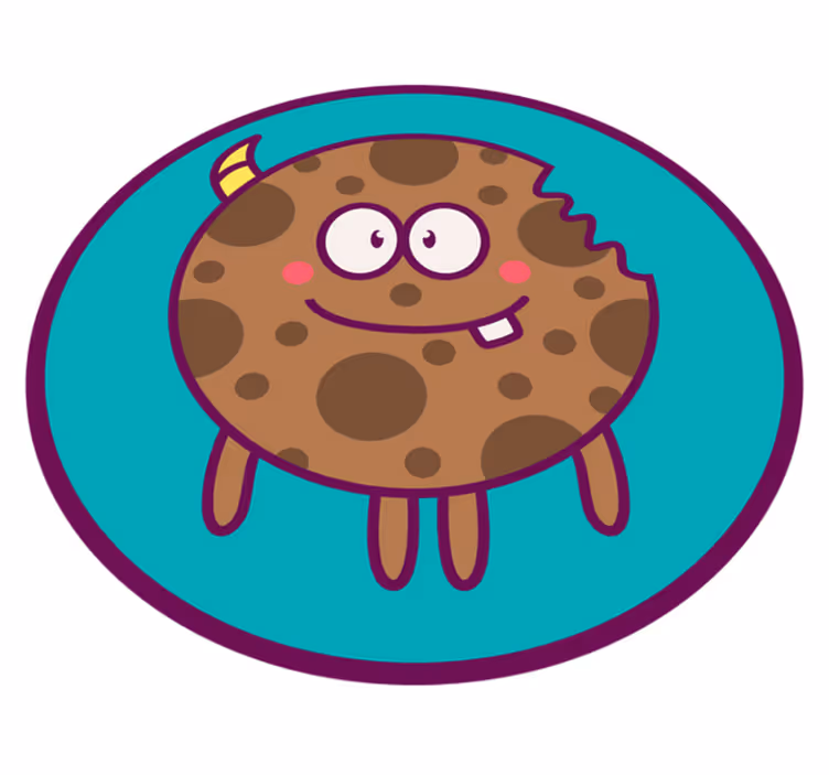 Koekje cartoon cirkel vinyl tapijt voor meer kinderen - TenStickers