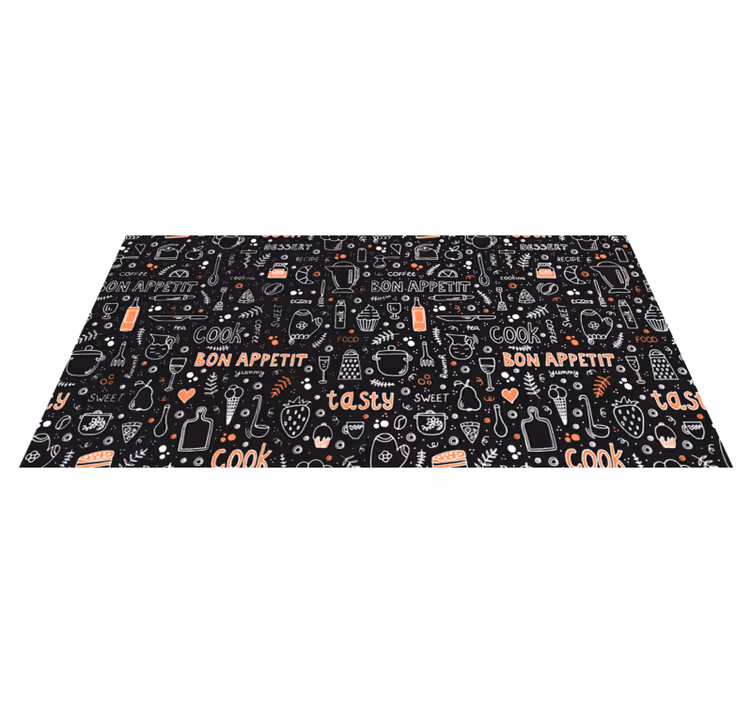 Eet smakelijk kok vinyl vloerkleed keuken - TenStickers