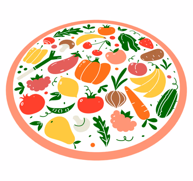 Kleurrijk fruitmotief vinyl tapijt bloemen en planten - TenStickers